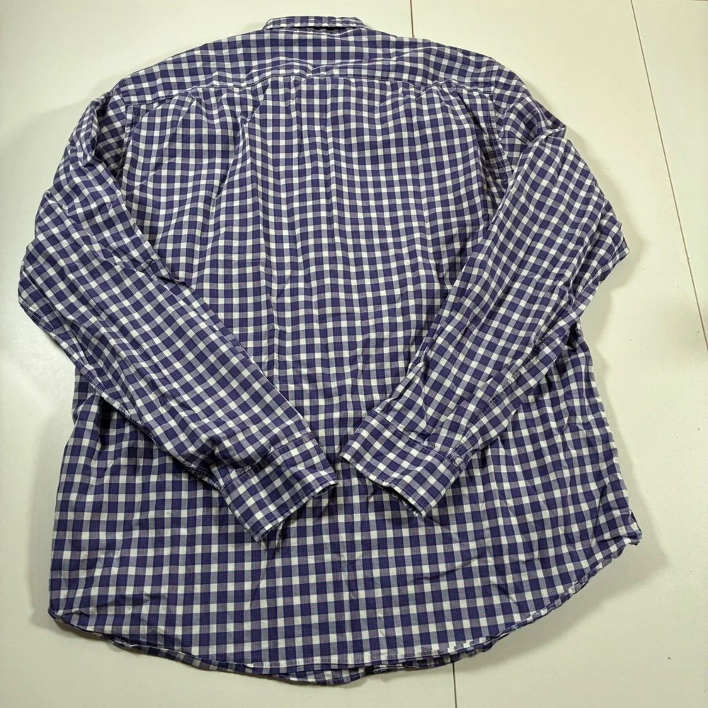 J.Crew Button Down Shirt Large Blue Gingham Check Plaid Cotton 51104